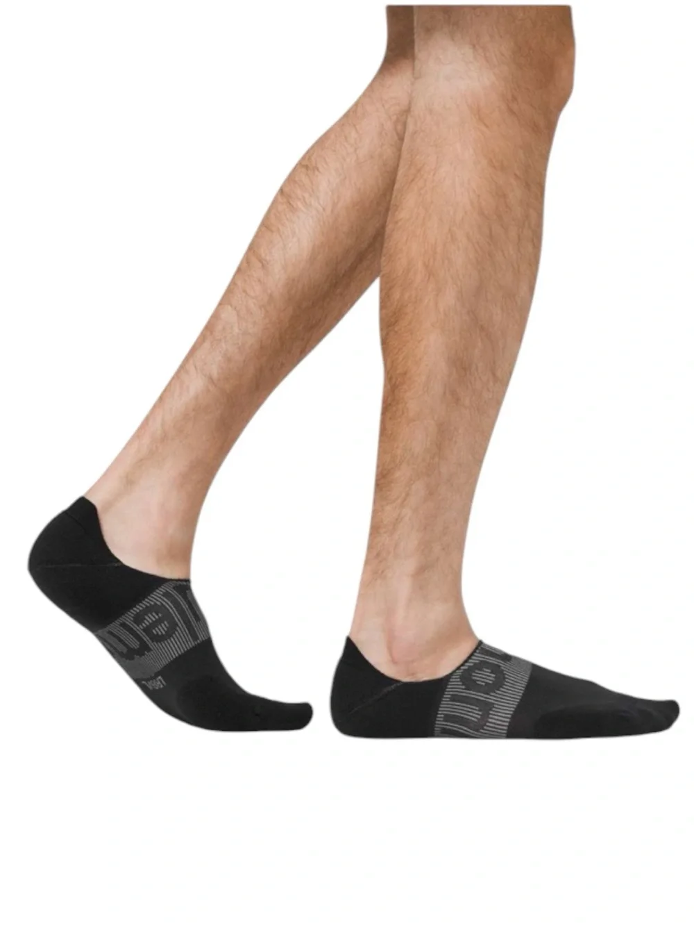 LULULEMON Men's Power Stride No-Show Low-Cut Black Socks — 2 Pairs Size Large